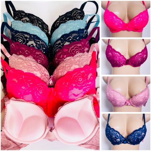 Extreme Push Up Bra Add 2 Cup Sizes Push Up Bra Padded Floral Sexy Lace Bras 01