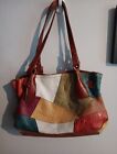 FOSSIL Patchwork Hobo Leather Handbag Floral Colorful 75082 Hippie Bohemian 🎁