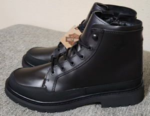 Harley Davidson Dalton Lace Up Side Zip Black Riding Boot New Men's Size 11.5