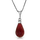 8.85 CTW 14K Solid White gold fine Face Home Ruby Diamond Necklace 18