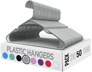 New ListingUtopia Home Clothes Hangers 50 Pack - Plastic Hangers Space Saving - Durable ...