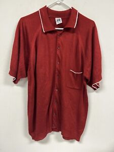 Vintage Kennington Classic Button Shirt Mens Size Medium Red Collar 80s 90s