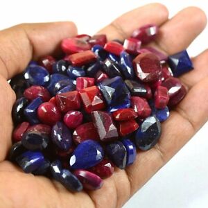 80Ct/ Natural Emerald, Ruby & Sapphire Faceted Mix Cut Loose Gemstones Lot k