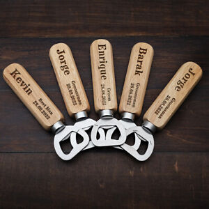 Personalized Custom Bottle Opener Wooden Beer Opener Groomsmen Wedding Gifts
