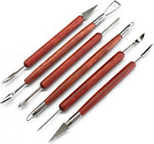 Clay Sculpting Tools 6 Pcs Doubleended Stainless Steel Polymer Wooden Handle