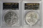Shaq 2021 Silver Eagle PCGS MS70 Type 1 Last Day And Type 2 First Day