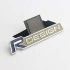 One Pc Metal R DESIGN Rear Car Trunk Emblem 3D Badge Sticker Decal (blue chrome)