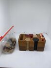 Vintage Wood Poker Chips & Storage Container -  Read