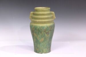 Brush McCoy Pottery Art Deco Matt Green Moderne Rocket Vase Kolorkraft 12