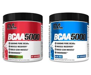 Evlution EVL BCAAs Amino Acids BCAA5000- Stim Free Pre-Workout - All Flavors