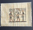 Hand Painting Ancient Egyptian Scene Isis and Ramses On  Papyrus Authenticity