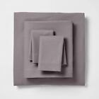 Queen Easy Care Solid Sheet Set Gray - Room Essentials