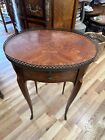 Antique FRENCH 19th C Louis XV Satinwood & Bronze Gallery Inlaid Side TABLE