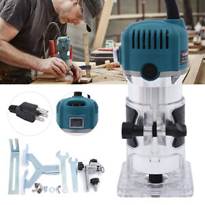 800W Electric Compact Router Wood Trimmer Router Tool With 6 Variable Speed