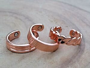 Solid Pure Copper Magnetic Ring Men Women Arthritis Adjustable Ring