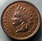 1870 Indian Head Cent AU RB About Unc Red Brown Semi-Key Date 1C US Coin