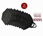 Powecom KN95 Protective 5 Layer Disposable Face mask Respirator Black  - 10 PACK