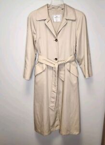 London Fog Towne Women's size 12 Reg Khaki Classic Trending Rain Trench Coat
