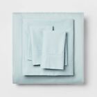 Twin/Twin XL 400 Thread Count Solid Performance Sheet Set Light Blue - Threshold