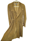 Bisou Bisou Women's Tan Suede Belted Wrap Trench Coat Size L