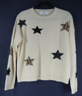NEW M Magaschoni Cashmere Crewneck Novelty Star Sweater Size M #S5508