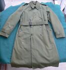 1951 Korean War US Army Field Combat Overcoat Trench Coat With Wool Liner M Long