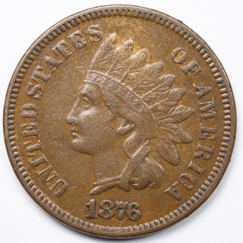 1876 Choice Very Fine (VF+) Indian Head Penny Cent