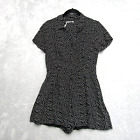 Urban Outfitters Women Short Sleeve Jumpsuit Romper Black Polka Dot Size 4