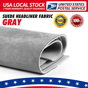 Style Light gray Headlining Stretch Spandex Suede Fabric Car Headliner US