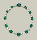 Art deco Inspired 925 Silver lab created Emerald necklace choker Necklace