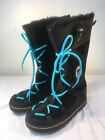 SOREL Glacy Explorer Snow Boots Women's Black Leather Insulated Waterproof  US 7