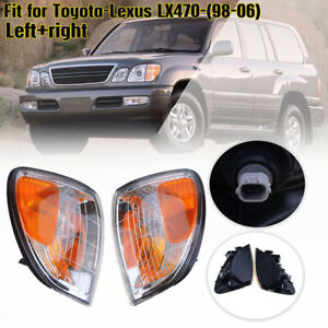 Pair For Toyota Land Cruiser FJ100 98-2006 Side Corner Lights Turn Signal Lamps