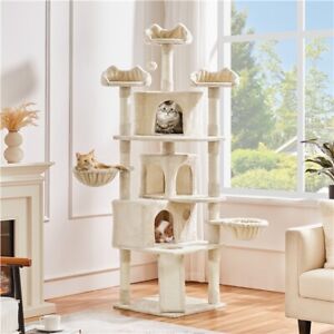 Cat Tree Tower w/3 Condos Large Cat Scratching Post Cat Bed Furniture for Play