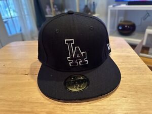 New ListingBlack And White LA Dodgers Patched New Era Fitted Size 7 1/4 Brand New Nice