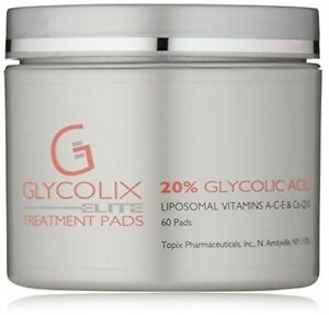 Glycolix Elite 20% Glycolic Acid Treatment Pads, 60 Count- Brand New! Fresh!