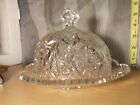 Vintage Glass Covered cheese/butter dish with saw-tooth edge, scalloped