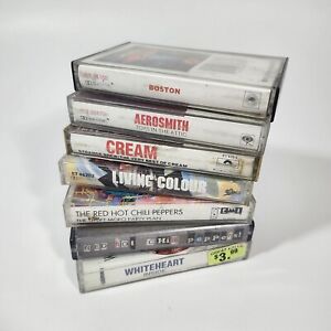 Lot of 7 Cassette Tapes Classic Rock Metal Boston Cream RHCP Aerosmith 80s 70s