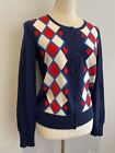 Vintage Deadstock Lord & Taylor Cashmere 2-Ply Argyle Cardigan Sweater Sz L
