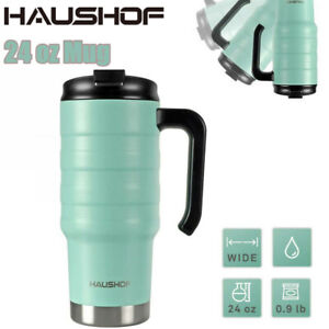 HAUSHOF 24oz Stainless Steel Travel Mug Double Wall Vacuum Insulated Tumbler Cup