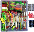 275 PCS Set Fishing Tackle Box Full Loaded Accessories Hooks Lures Baits Worms