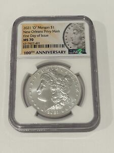 2021-O Morgan Silver $1 New Orleans Privy NGC MS 70 * First Day Of Issue FDOI