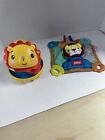Infant Toddler Colorful Toys Lot Of 2 Nubby Chew Toy Mattel Roll Around