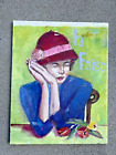 New ListingOLD ANTIQUE OIL PAINTING WOMAN PORTRAIT 1950's FRENCH MYSTERY ARTIST