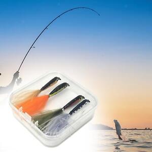 4 Pieces Artificial Lures Fly Fishing Lures Set for Perch Salmon Snapper