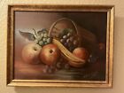Antique Still Life Fruits Oil Painting Signed F. Cancerius 1824 Gold Framed