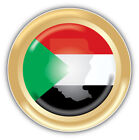 Sudan Map Flag Gold Medal Car Bumper Sticker Decal