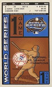 2003 World Series Ticket Stub New York Yankees Florida Marlins Game 1 Jeter