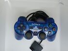 Sony PlayStation 2 PS2 Dualshock Controller Smoke Transparent  Clear Blue Tested