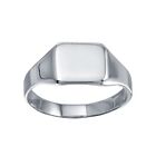 Men's Sterling Silver Rectangle Shape Engravable Ring