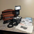 Pentax ZX-M SLR Film Camera with SMC 50mm Lens SUNPAK flash and Case